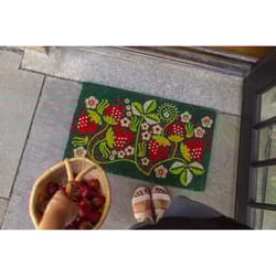 Entryways 30 in. W X 18 in. L Multi-Color Strawberry Vines Coir Door Mat