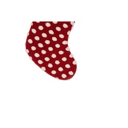 Glitzhome Red/White Polka Dot Christmas Stocking 1.18 in.