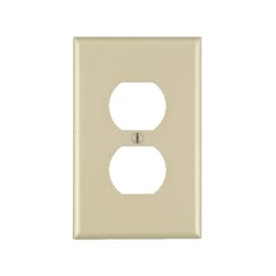 Leviton Ivory 1 gang Plastic Duplex Wall Plate 1 pk
