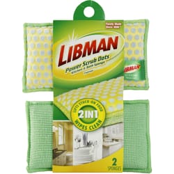 Libman Power Scrub Dots Medium Duty Sponge For Pots and Pans 6 in. L 2 pk