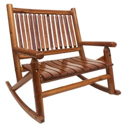 Leigh Country Brown Wood Amber Log Double Rocker