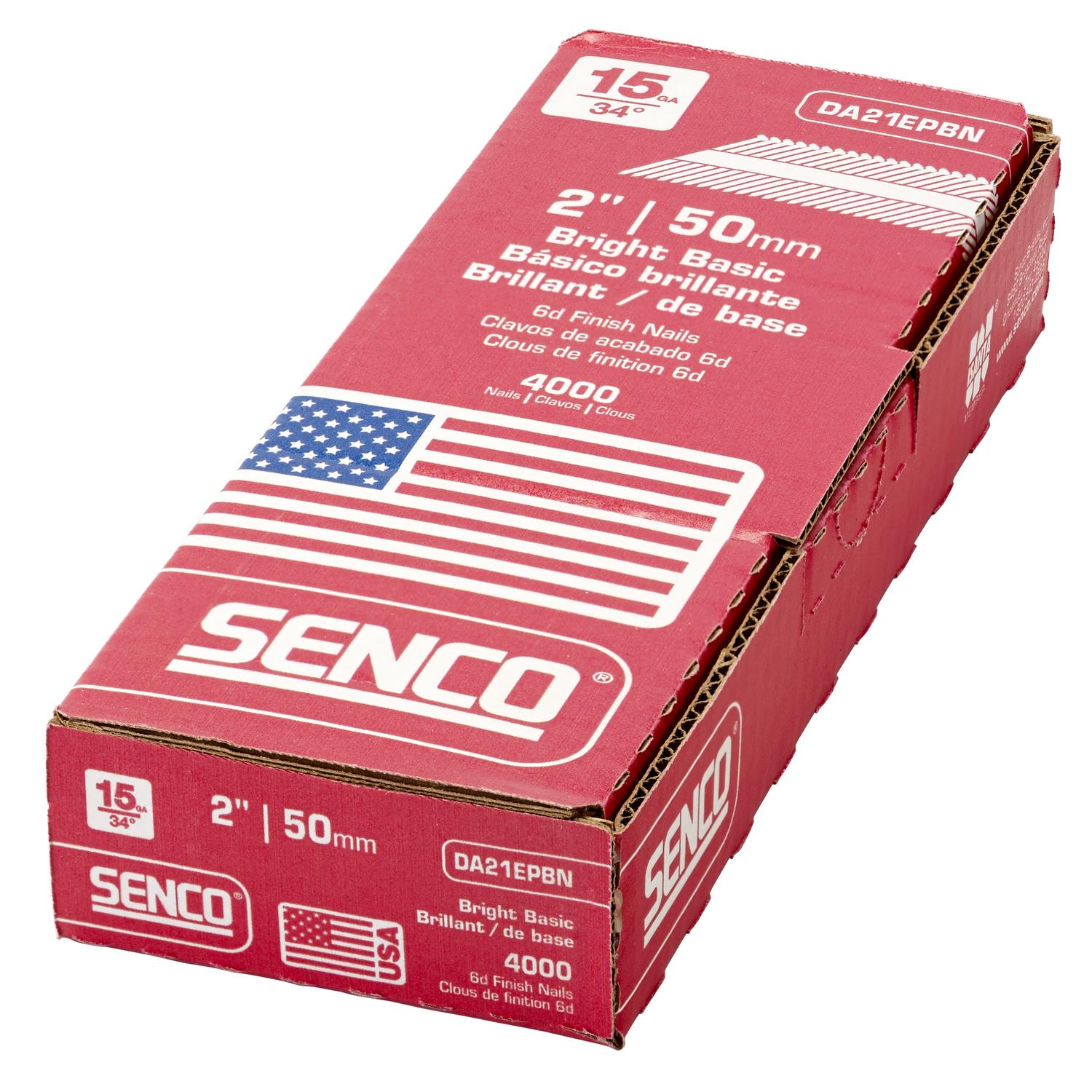 Senco 2 In. 15 Ga. Angled Strip Finish Nails 34 Deg. Smooth Shank 4000 ...