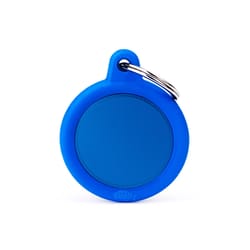 MyFamily Hushtag Blue Circle Aluminum Dog Pet Tags Medium