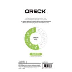 Oreck SaniSeal Vacuum Bag For Oreck Elevate Upright Vacuums with Docking System 6 pk