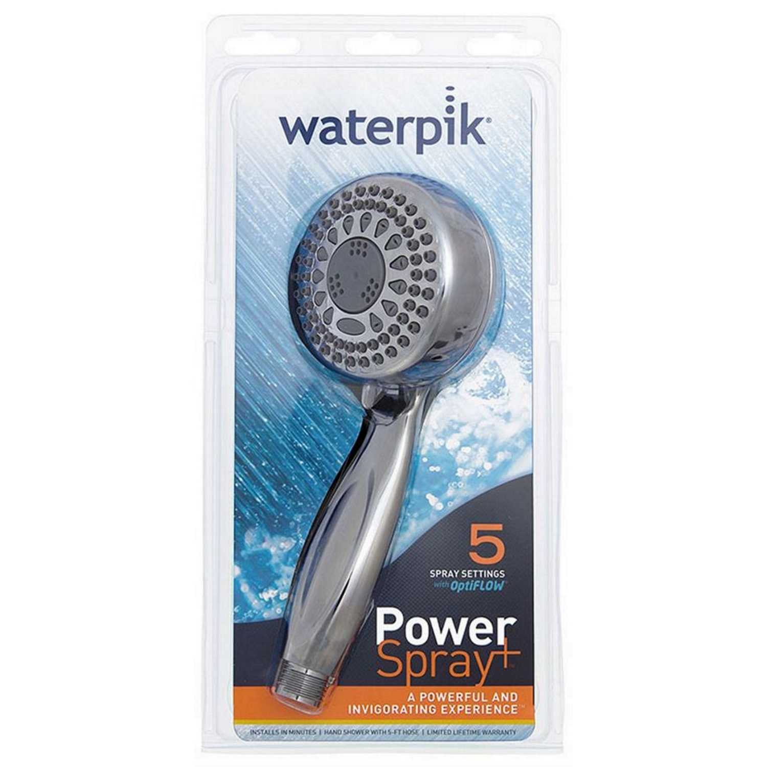 Waterpik PowerSpray Plus Chrome 5 settings Showerhead 1.8 gpm Ace