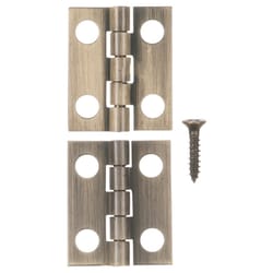 Ace 5/8 in. W X 3/4 in. L Antique Brass Brass Narrow Hinge 2 pk