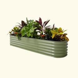 Vego Garden 17 in. H Metal 9 in 1 Raised Garden Bed Olive Green