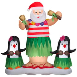 Gemmy Airblown 5.5 ft. Animated Hula Santa Dance/Penguin Scene Inflatable