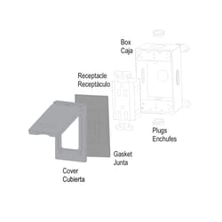 Sigma Engineered Solutions Rectangle Die-Cast Metal 1 gang 4.57 in. H X 2.83 in. W Vertical GFCI Cov