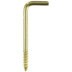 Ace Small Polished Brass Green Brass 1.375 in. L Square Bend Screw Hook 5 lb 5 pk