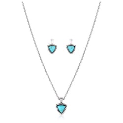 Montana Silversmiths Women's Braided Journey Heart Silver/Turquoise Jewelry Sets