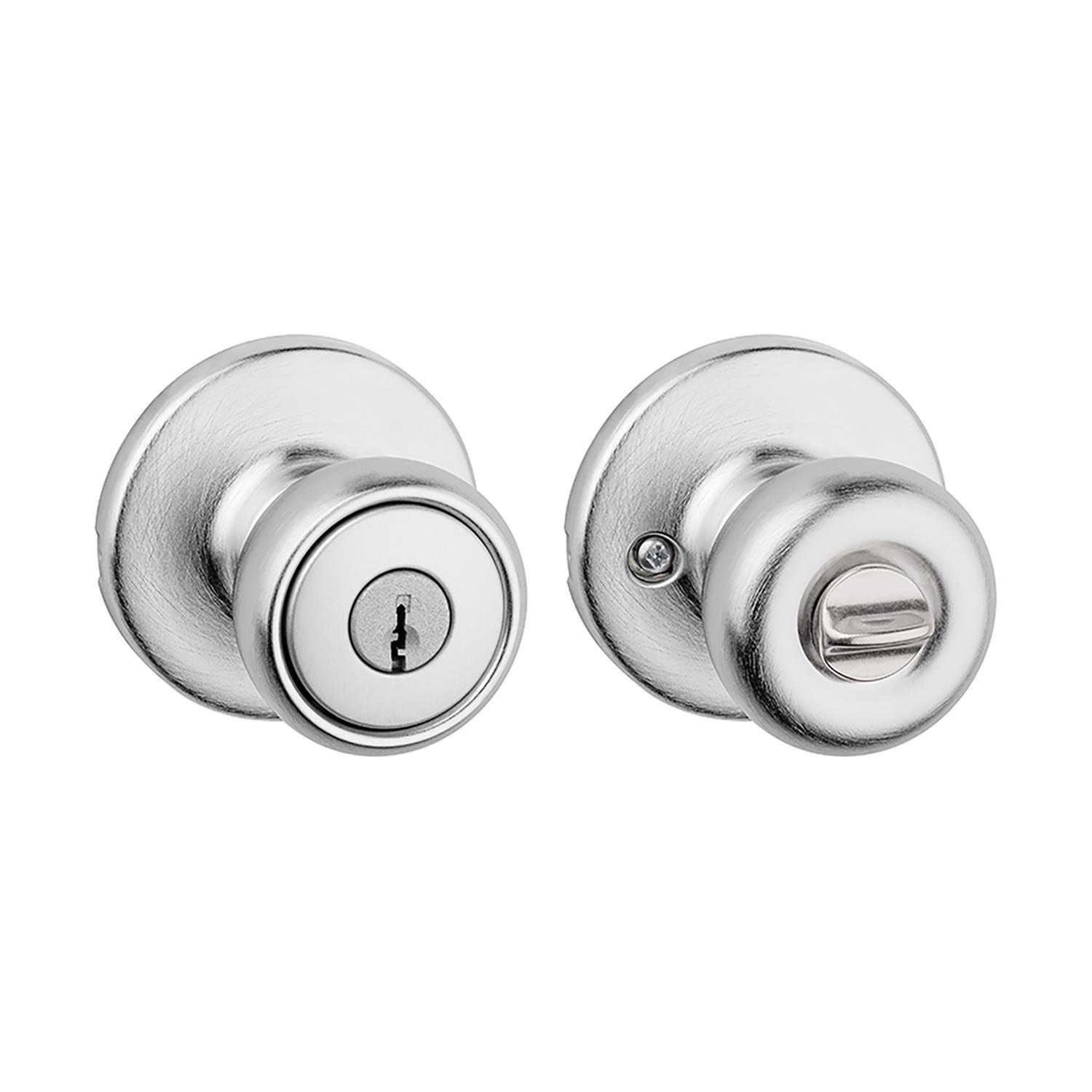 Kwikset Tylo Satin Chrome Entry Door Knob 1-3/4 in. Mfr