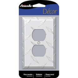 Amerelle Diamond Magnesium 1 gang Stamped Aluminum Duplex Wall Plate 1 pk