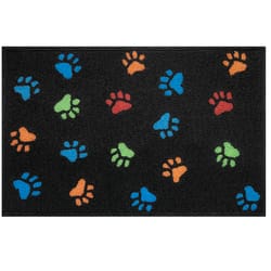 Jellybean 20 in. W X 30 in. L Multi-Color Paw Prints Polyester Accent Rug