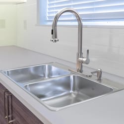 Kindred Creemore Stainless Steel Top Mount 33 in. W X 22 in. L Double Bowl Kitchen Sink Silver
