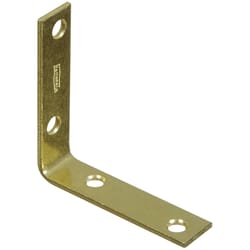 National Hardware 3 in. H X 0.75 in. W X 0.11 in. D Brass-Plated Steel Inside Corner Brace