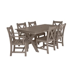 Tangentwood 7 pc Gray Plastic Classic Dining Set Gray