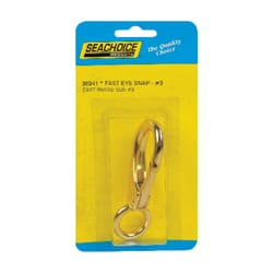 Seachoice Polished Brass 3-7/8 in. L X 3/4 in. W Fast Eye Snap 1 pk