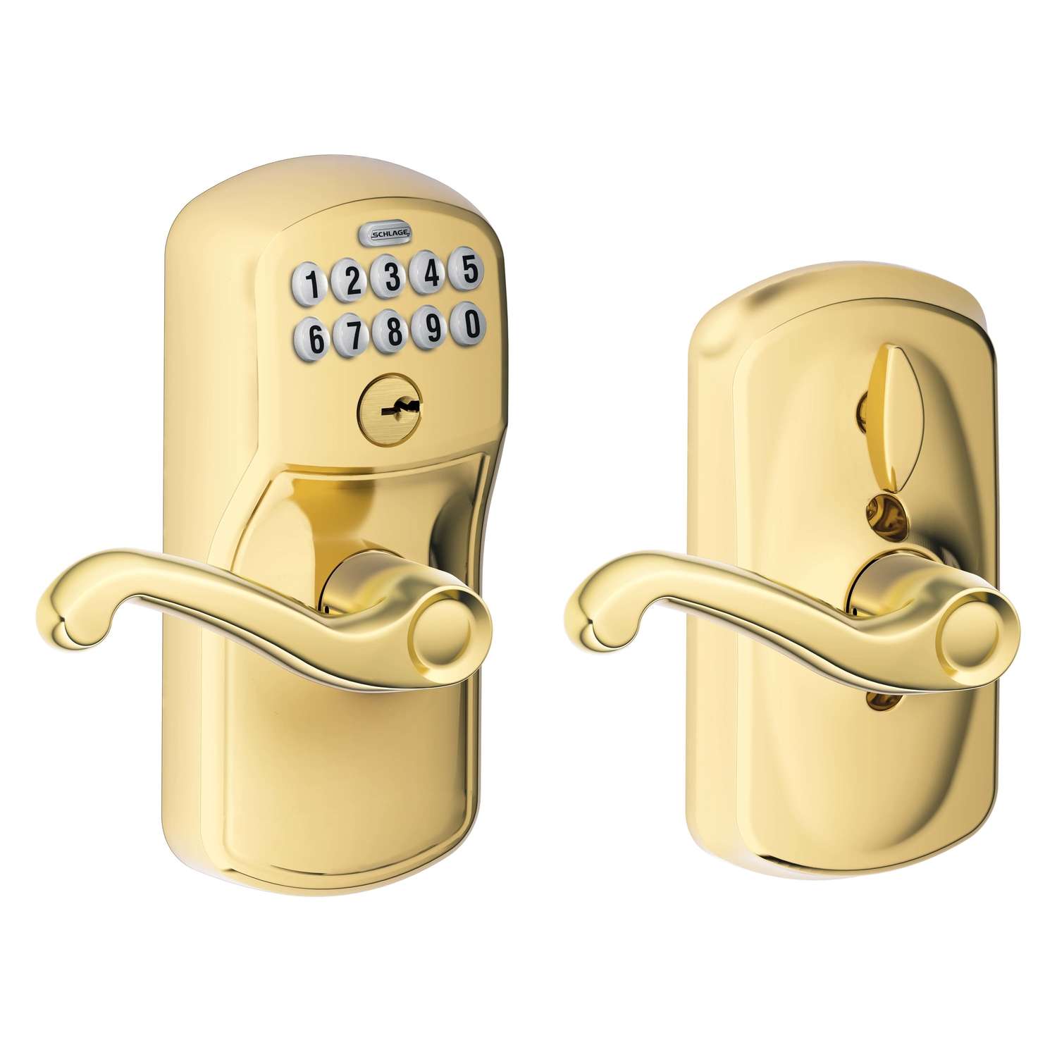 Schlage Bright Brass Steel Electronic Keypad Entry Lock Ace Hardware
