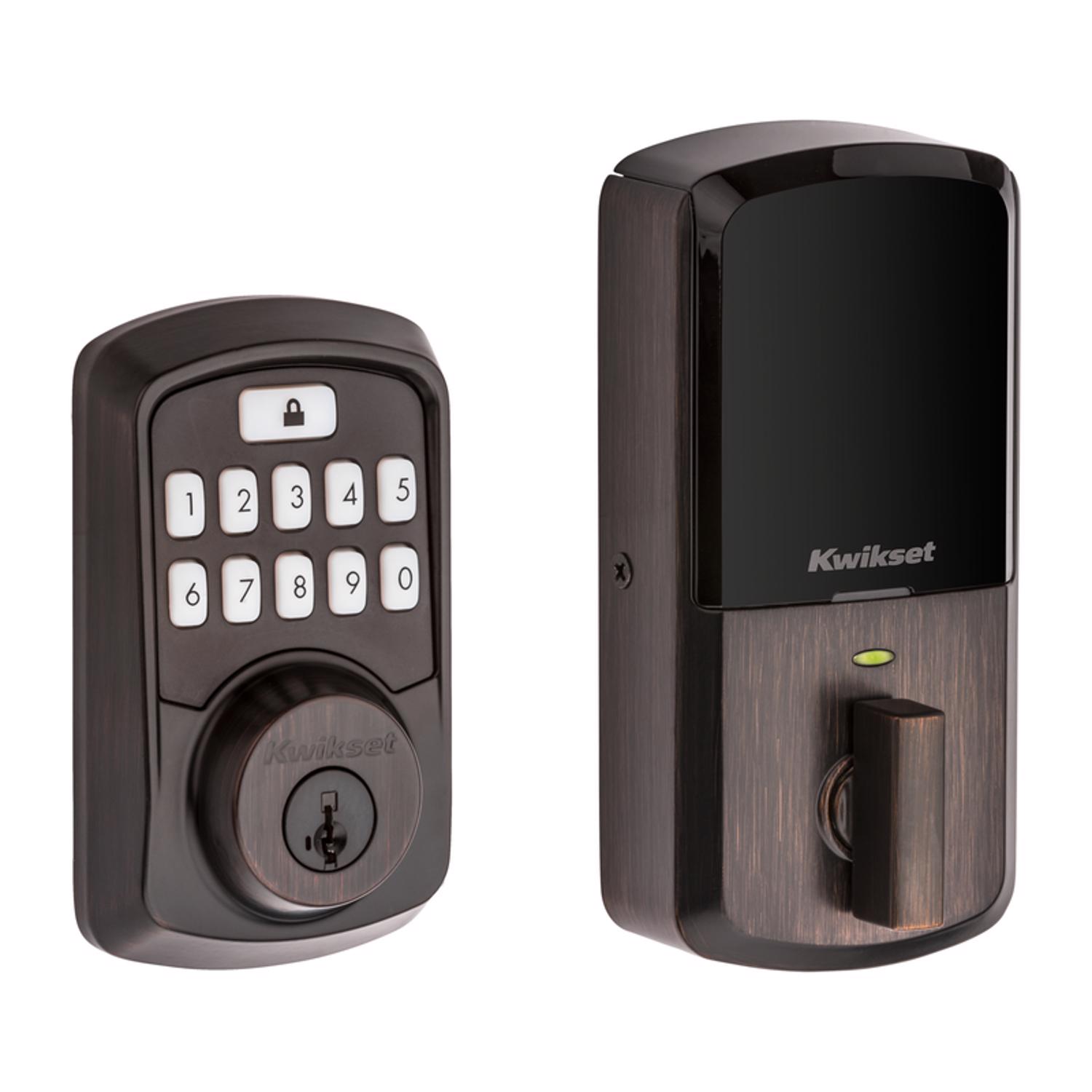 Photos - Access Control System Aura Kwikset SmartKey  Venetian Bronze Metal Bluetooth Keypad Entry Smart L 