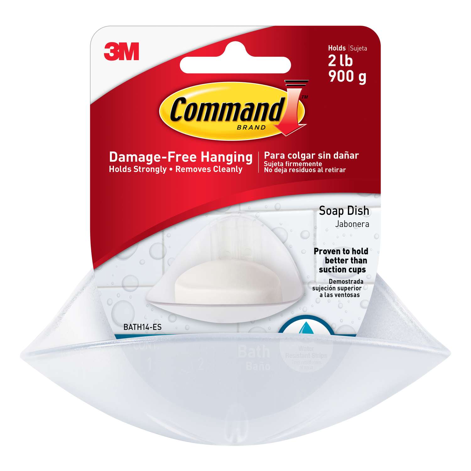 Command Soap Dish 3.125 in. H x 4.125 in. W x 4.875 in. L Frost White