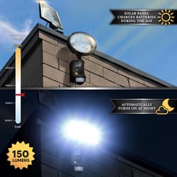Classy Caps Black Solar Powered 0.2 W LED Security Light 1 pk