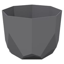 Bloem Tuxton 8.125 in. H X 8 in. D Resin Planter Charcoal