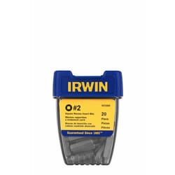 Irwin Square #2 X 1 in. L Insert Bit Steel 20 pc