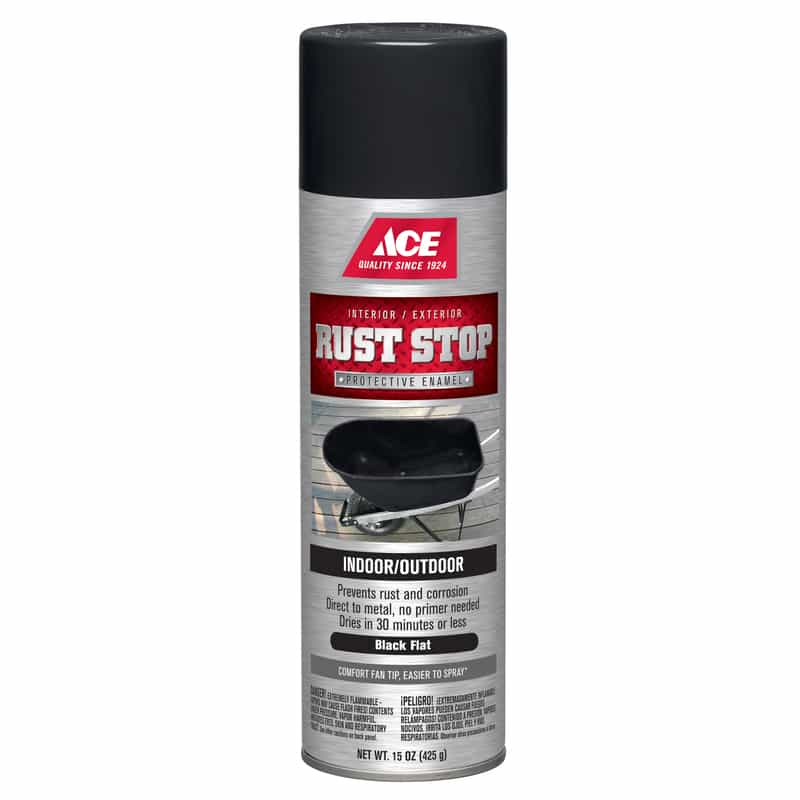 Ace Rust Stop Flat Black Spray Paint 15 oz. Ace Hardware