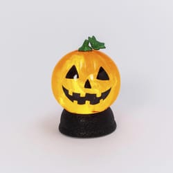 Gerson 7 in. Lighted Spinning Smoky Water Globe Pumpkin Halloween Decor