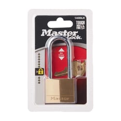 Master Lock 140DLH 1-1/4 in. H X 5/16 in. W X 1-9/16 in. L Brass 4-Pin Tumbler Padlock