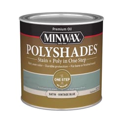 Minwax Polyshades Semi-Transparent Satin Vintage Blue Oil-Based Stain/Polyurethane Finish 1/2 pt