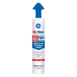 GE Re-New White Silicone Kitchen and Bath Caulk Sealant 9.5 oz