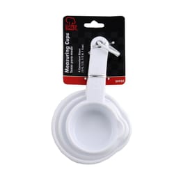 Chef Craft 1/4 1/3 1/2 1 cups Plastic White Measuring Cup