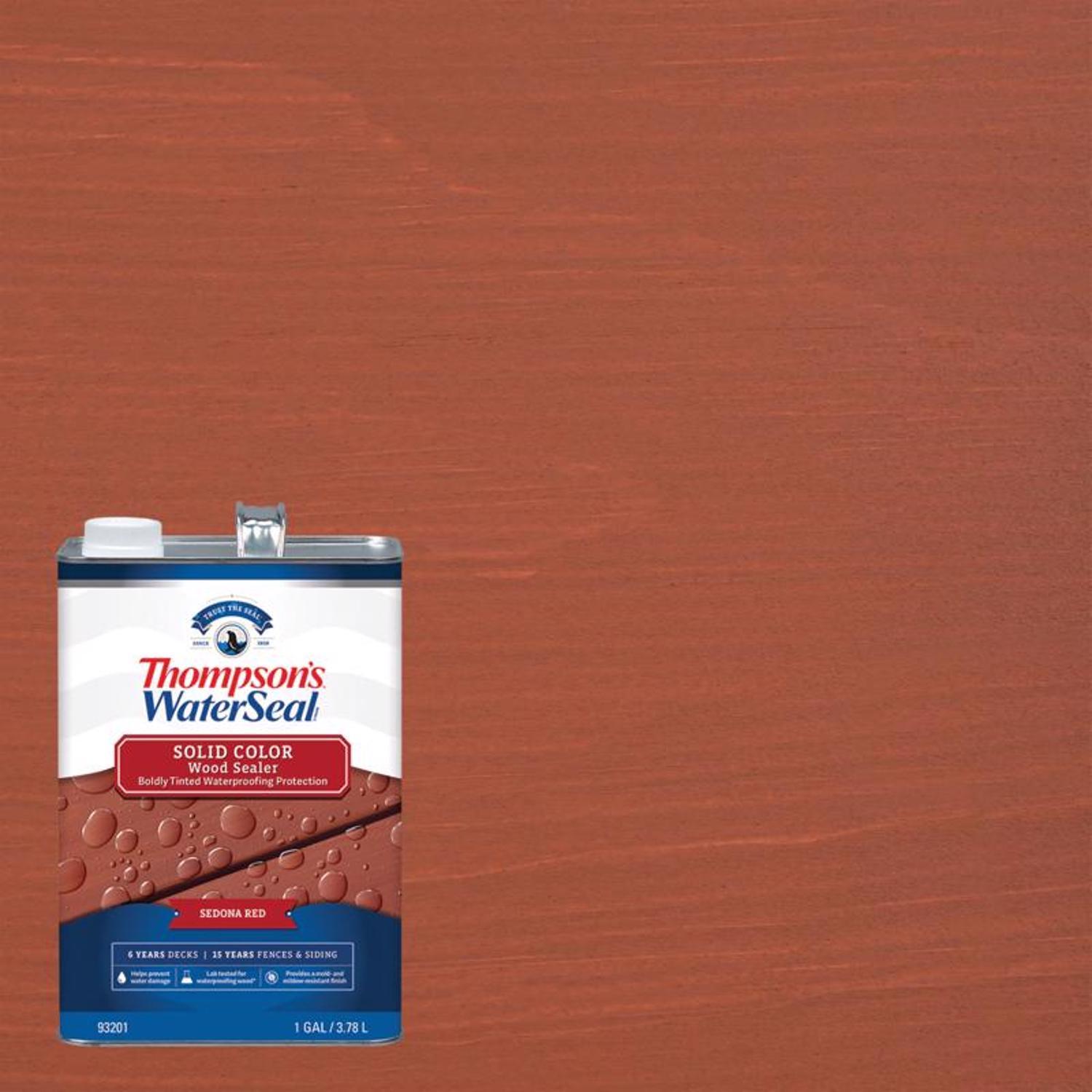 Thompson's WaterSeal Wood Sealer Solid Sedona Red Waterproofing Wood ...