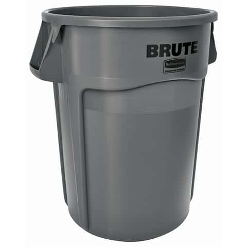 Rubbermaid Commercial Products BRUTE 48-Gallons Gray Plastic Wheeled Trash  Can with Lid at