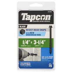 Tapcon 1/4 in. X 3-1/4 in. L Hex Drive Hex Head High/Low Concrete Screws