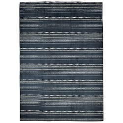 Homefires 5 ft. W X 7 ft. L Blue/White Global Stripes Polyester Area Rug