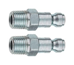 Tru-Flate Steel 1/4 in. T-Style Plug 1/4 in. Male 2 pc