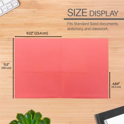 Bazic Products 8.5 in. W X 11 in. L Red Two-Pocket Portfolio