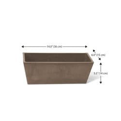 Algreen Products 5.5 in. H X 6 in. W X 14 in. D Plastic Windowsill Planter Taupe