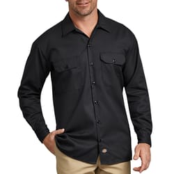 Dickies S Long Sleeve Men's Collared Black Long Sleeve Work Shirt