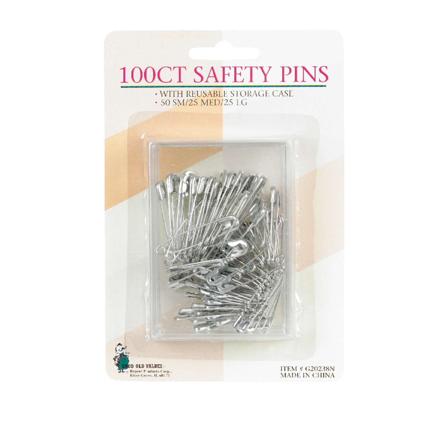 Officemate Safety Pins Assorted Sizes 90Ct