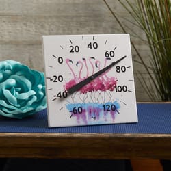 Taylor 120 deg Flamingo Thermometer 8 in. L X 8 in. W White