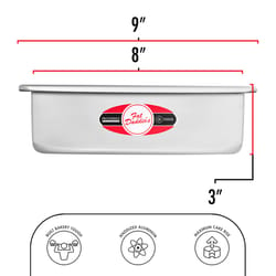 Fat Daddio's ProSeries 9 in. W X 9 in. L Square Cake Pan Silver 1 pc