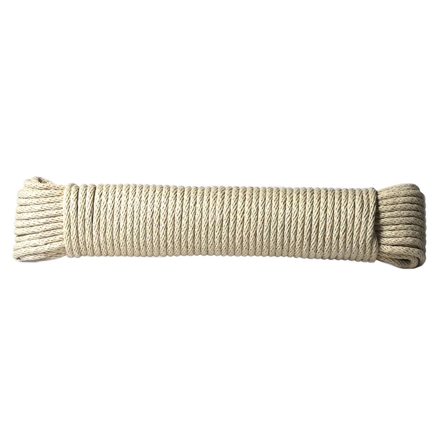 Ace 1/4 in x 100 ft White Solid Braided Cotton Cord