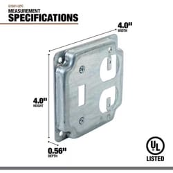 Southwire Square Steel 2 gang Toggle Duplex Cover