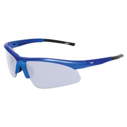 Global Vision Ambassador Semi Rimless Safety Sunglasses Flash Mirror Lens Blue Frame 1 pc