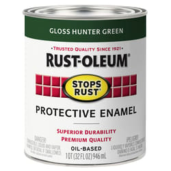 Rust-Oleum Stops Rust Indoor and Outdoor Gloss Hunter Green Rust Prevention Paint 1 qt