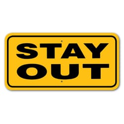 Noble Beasts Graphics English Yellow No Trespassing Sign 6 in. H X 12 in. W